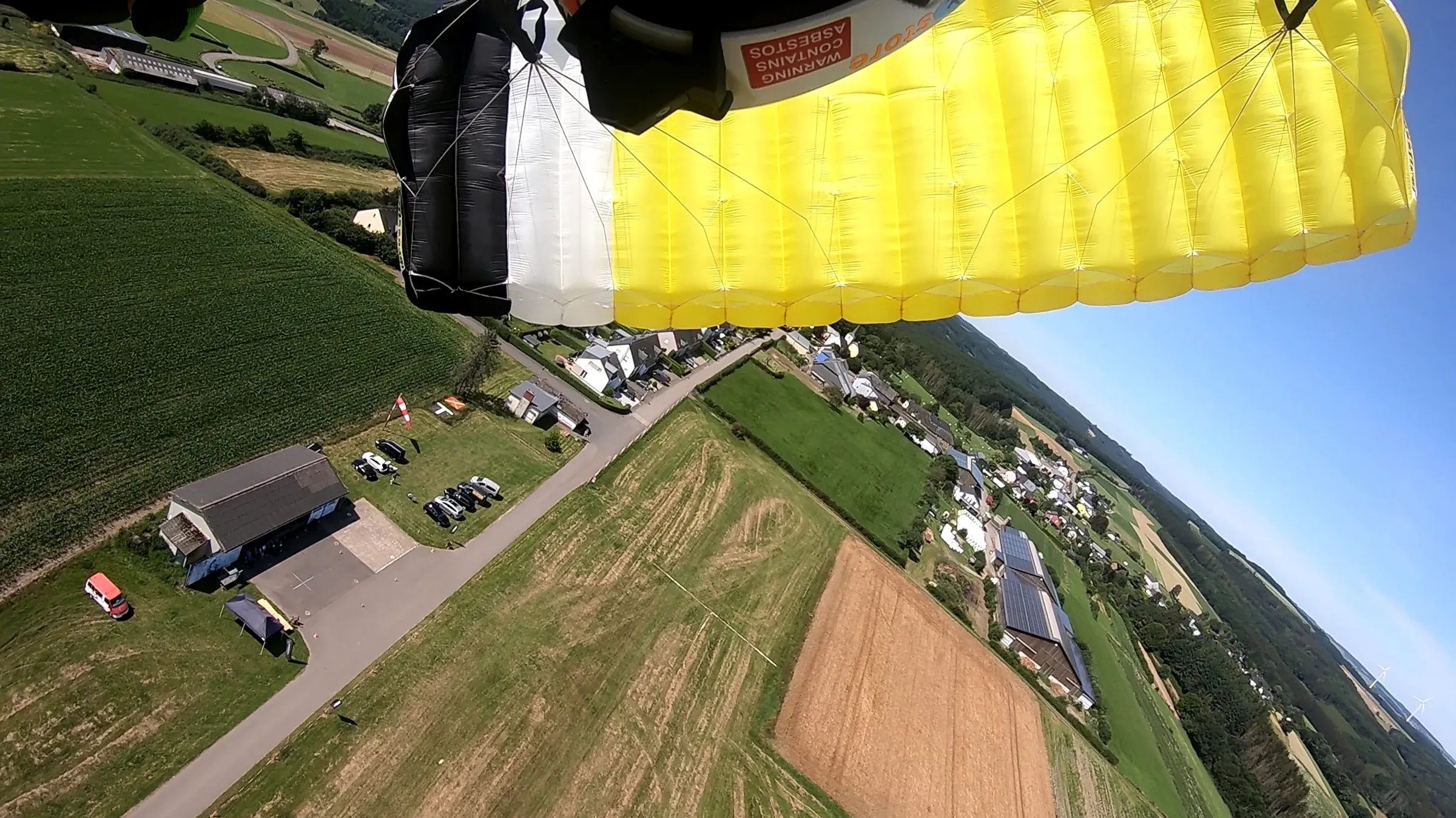 Skydivers above Luxembourg